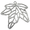 Pendant/Charm, Zinc Alloy Jewelry Findings, Lead-free, Leaf 65x68mm, Sold by Bag