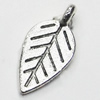 Pendant/Charm, Zinc Alloy Jewelry Findings, Lead-free, Leaf 9x19mm, Sold by Bag
