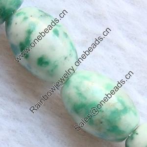 Gemstone beads, qing hai cui, rice, 8x12mm, Sold per 16-inch Strand 