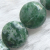 Gemstone beads, qinghai jade, coin, 10x10mm, Sold per 16-inch Strand 