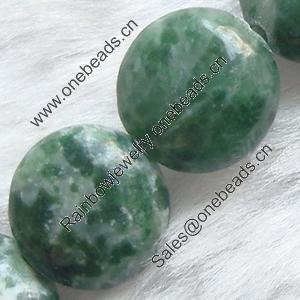 Gemstone beads, qinghai jade, coin, 10x10mm, Sold per 16-inch Strand 