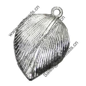 Pendant/Charm, Zinc Alloy Jewelry Findings, Lead-free, Leaf 16x23mm, Sold by Bag