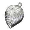 Pendant/Charm, Zinc Alloy Jewelry Findings, Lead-free, Leaf 16x23mm, Sold by Bag