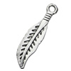 Pendant/Charm, Zinc Alloy Jewelry Findings, Lead-free, Leaf 7x30mm, Sold by Bag