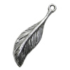 Pendant/Charm, Zinc Alloy Jewelry Findings, Lead-free, Leaf 8x28mm, Sold by Bag