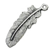 Pendant/Charm, Zinc Alloy Jewelry Findings, Lead-free, Leaf 9x30mm, Sold by Bag