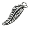 Pendant/Charm, Zinc Alloy Jewelry Findings, Lead-free, Leaf 10x30mm, Sold by Bag