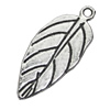 Pendant/Charm, Zinc Alloy Jewelry Findings, Lead-free, Leaf 13x30mm, Sold by Bag
