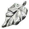 Pendant/Charm, Zinc Alloy Jewelry Findings, Lead-free, Leaf 16x30mm, Sold by Bag