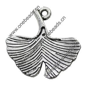 Pendant/Charm, Zinc Alloy Jewelry Findings, Lead-free, Leaf 25x25mm, Sold by Bag