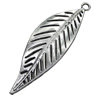 Pendant/Charm, Zinc Alloy Jewelry Findings, Lead-free, Leaf 23x70mm, Sold by Bag
