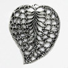 Pendant/Charm, Zinc Alloy Jewelry Findings, Lead-free, Leaf 38x47mm, Sold by Bag