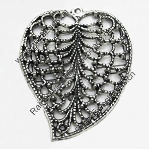 Pendant/Charm, Zinc Alloy Jewelry Findings, Lead-free, Leaf 38x47mm, Sold by Bag