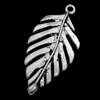 Pendant/Charm, Zinc Alloy Jewelry Findings, Lead-free, Leaf 24x45mm, Sold by Bag