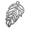 Pendant/Charm, Zinc Alloy Jewelry Findings, Lead-free, Leaf 23x40mm, Sold by Bag