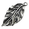 Pendant/Charm, Zinc Alloy Jewelry Findings, Lead-free, Leaf 19x40mm, Sold by Bag