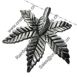 Pendant/Charm, Zinc Alloy Jewelry Findings, Lead-free, Leaf 26x26mm, Sold by Bag