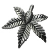 Pendant/Charm, Zinc Alloy Jewelry Findings, Lead-free, Leaf 26x26mm, Sold by Bag