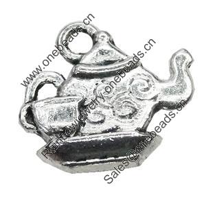 Pendant/Charm, Zinc Alloy Jewelry Findings, Lead-free, Pot 15x14mm, Sold by Bag