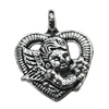 Pendant/Charm, Zinc Alloy Jewelry Findings, Lead-free, Heart 16x16mm, Sold by Bag
