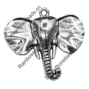 Pendant/Charm, Zinc Alloy Jewelry Findings, Lead-free, Animal 44x40mm, Sold by Bag