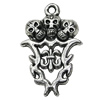 Pendant/Charm, Zinc Alloy Jewelry Findings, Lead-free, Skeleton 25x31mm, Sold by Bag