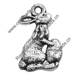 Pendant/Charm, Zinc Alloy Jewelry Findings, Lead-free, Animal 10x17mm, Sold by Bag