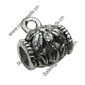Zinc Alloy Cord End Caps, lead-free, 6x8mm, hole:3mm, Sold by Bag