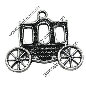 Pendant/Charm, Zinc Alloy Jewelry Findings, Lead-free, Car 31x24mm, Sold by Bag