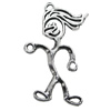 Pendant/Charm, Zinc Alloy Jewelry Findings, Lead-free, Gril 40x26mm, Sold by Bag