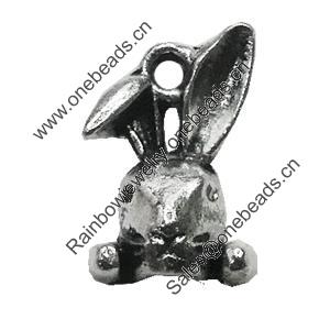 Pendant/Charm, Zinc Alloy Jewelry Findings, Lead-free, Animal 15x10mm, Sold by Bag