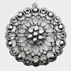 Pendant/Charm, Zinc Alloy Jewelry Findings, Lead-free, Flower 52x52mm, Sold by Bag