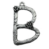 Pendant/Charm, Zinc Alloy Jewelry Findings, Lead-free, Letter 33x25mm, Sold by Bag