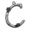 Pendant/Charm, Zinc Alloy Jewelry Findings, Lead-free, Letter 33x25mm, Sold by Bag