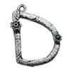 Pendant/Charm, Zinc Alloy Jewelry Findings, Lead-free, Letter 33x25mm, Sold by Bag