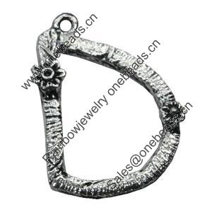 Pendant/Charm, Zinc Alloy Jewelry Findings, Lead-free, Letter 33x25mm, Sold by Bag