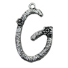 Pendant/Charm, Zinc Alloy Jewelry Findings, Lead-free, Letter 33x25mm, Sold by Bag