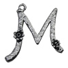 Pendant/Charm, Zinc Alloy Jewelry Findings, Lead-free, Letter 33x25mm, Sold by Bag