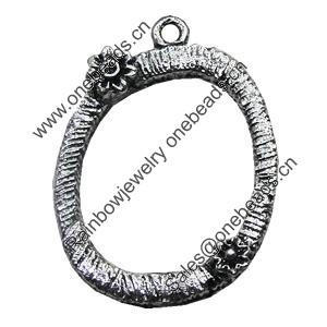 Pendant/Charm, Zinc Alloy Jewelry Findings, Lead-free, Letter 33x25mm, Sold by Bag