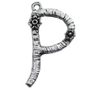 Pendant/Charm, Zinc Alloy Jewelry Findings, Lead-free, Letter 33x25mm, Sold by Bag