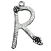 Pendant/Charm, Zinc Alloy Jewelry Findings, Lead-free, Letter 33x25mm, Sold by Bag