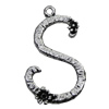 Pendant/Charm, Zinc Alloy Jewelry Findings, Lead-free, Letter 33x25mm, Sold by Bag