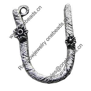 Pendant/Charm, Zinc Alloy Jewelry Findings, Lead-free, Letter 33x25mm, Sold by Bag