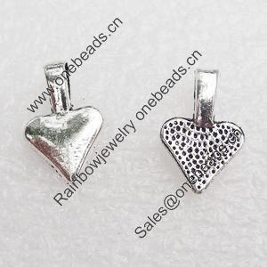 Pendant Bails，Fashion Zinc Alloy jewelry findings, 10x10mm Hole:3mm, Sold by Bag