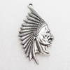 Pendant/Charm, Zinc Alloy Jewelry Findings, Lead-free, 29x52mm, Sold by Bag