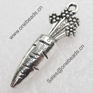 Pendant/Charm, Zinc Alloy Jewelry Findings, Lead-free, Fruit 10x27mm, Sold by Bag