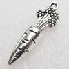 Pendant/Charm, Zinc Alloy Jewelry Findings, Lead-free, Fruit 10x27mm, Sold by Bag