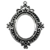 Zinc Alloy Pendant settings without cameos, Lead-free, Interior diameter:29x37mm, Sold by PC