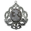 Zinc Alloy Pendant settings without cameos, Lead-free, Interior diameter:22x30mm, Sold by PC