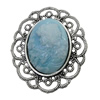 Zinc Alloy Pendant settings without cameos, Lead-free, Interior diameter:20x24mm, Sold by PC